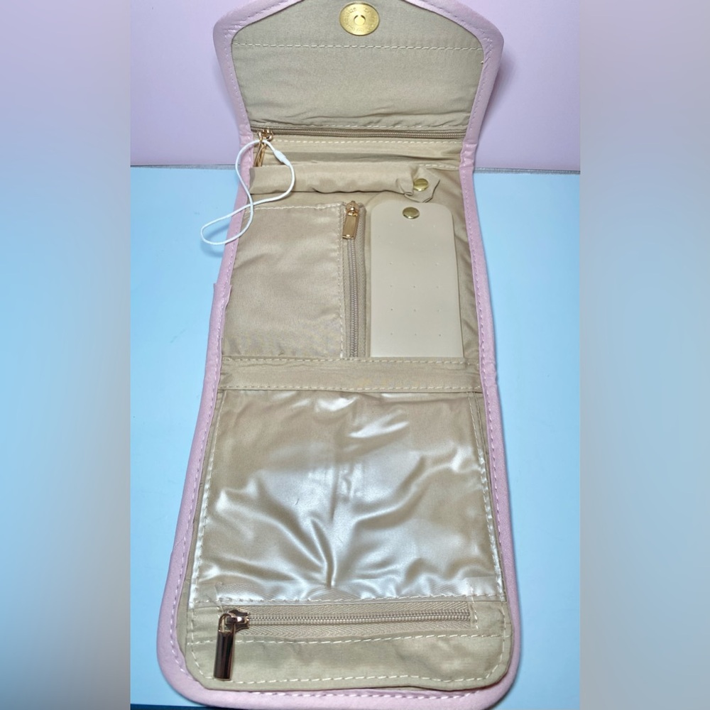 Bagsmart Peri Quilted Pink Travel Jewelry Organizer - Folding Case - Picture 4 of 4
